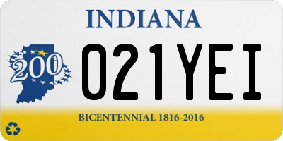 IN license plate 021YEI
