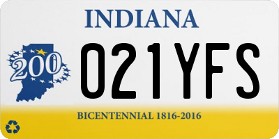 IN license plate 021YFS