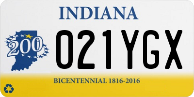 IN license plate 021YGX
