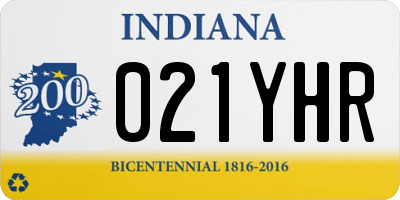 IN license plate 021YHR