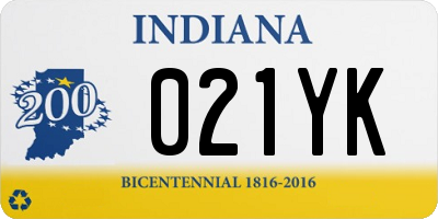 IN license plate 021YK