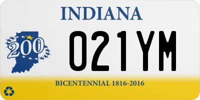 IN license plate 021YM