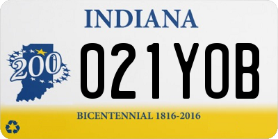 IN license plate 021YOB