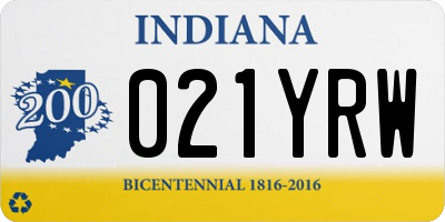 IN license plate 021YRW
