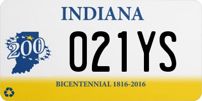 IN license plate 021YS