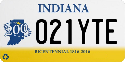 IN license plate 021YTE