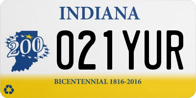 IN license plate 021YUR