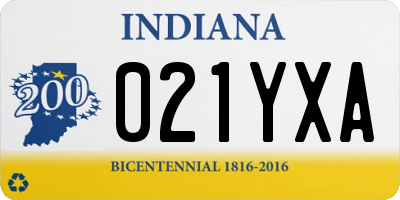 IN license plate 021YXA