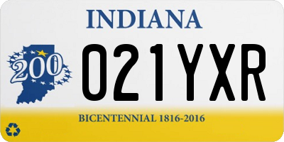 IN license plate 021YXR