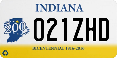 IN license plate 021ZHD