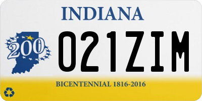 IN license plate 021ZIM