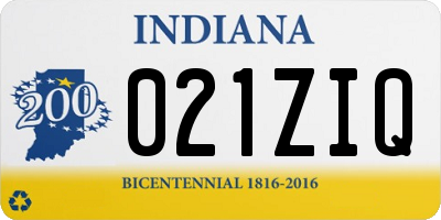 IN license plate 021ZIQ
