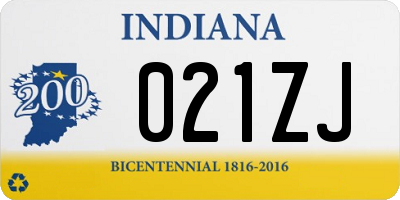 IN license plate 021ZJ