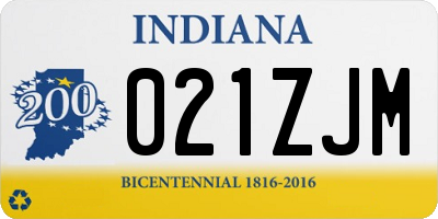 IN license plate 021ZJM