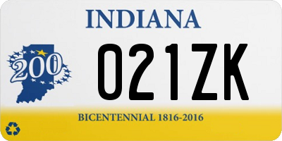 IN license plate 021ZK