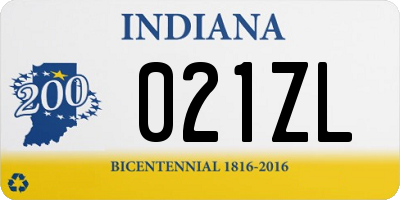 IN license plate 021ZL