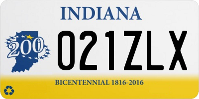 IN license plate 021ZLX