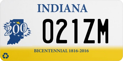 IN license plate 021ZM