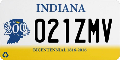IN license plate 021ZMV