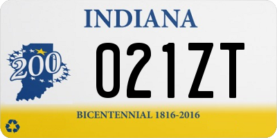 IN license plate 021ZT