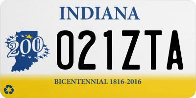 IN license plate 021ZTA