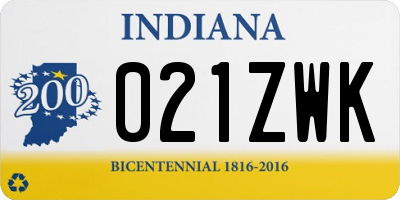 IN license plate 021ZWK