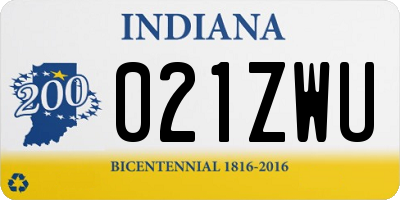 IN license plate 021ZWU