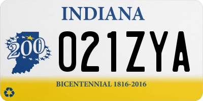 IN license plate 021ZYA