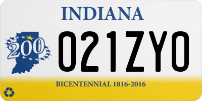 IN license plate 021ZYO