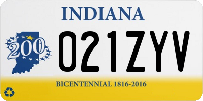 IN license plate 021ZYV