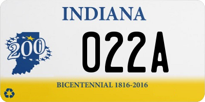 IN license plate 022A