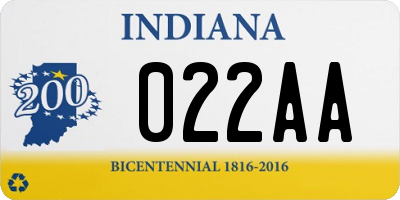 IN license plate 022AA