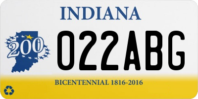 IN license plate 022ABG