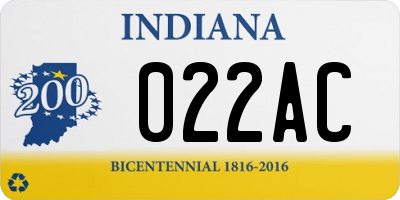 IN license plate 022AC