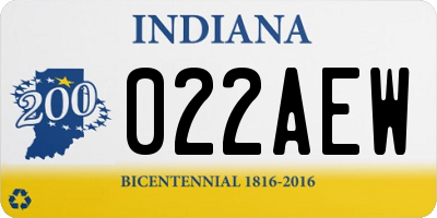 IN license plate 022AEW