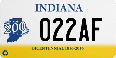 IN license plate 022AF