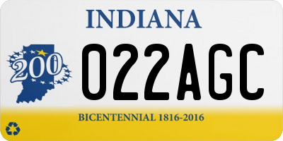 IN license plate 022AGC