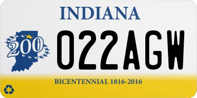 IN license plate 022AGW