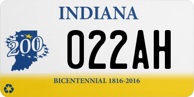 IN license plate 022AH