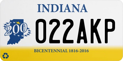 IN license plate 022AKP