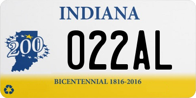 IN license plate 022AL