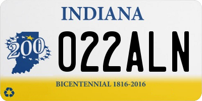 IN license plate 022ALN