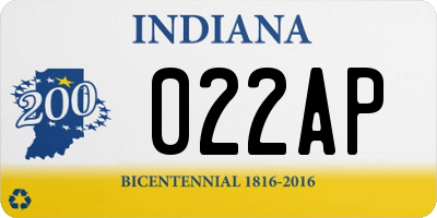 IN license plate 022AP