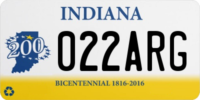 IN license plate 022ARG