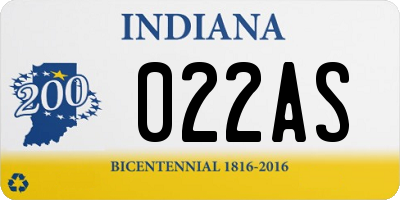 IN license plate 022AS