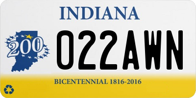 IN license plate 022AWN
