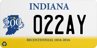 IN license plate 022AY