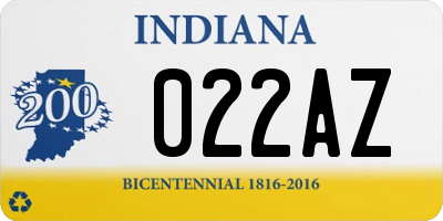 IN license plate 022AZ