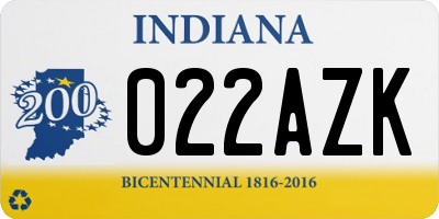 IN license plate 022AZK