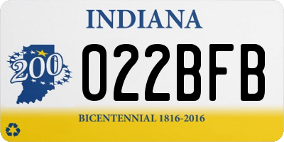 IN license plate 022BFB